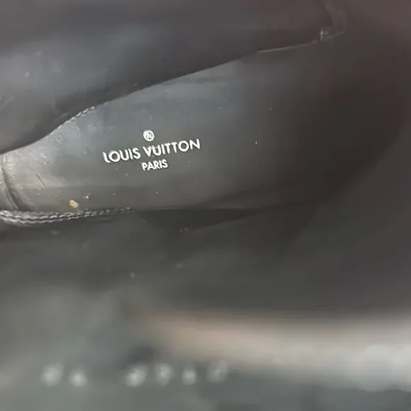 Louis Vuitton Wonderland Ranger Leather Combat Moto Boots Black Size 38 - Picture 9 of 11